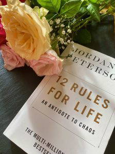 book cover and flowers