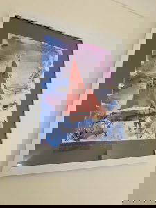 painting of a sailing boat and person